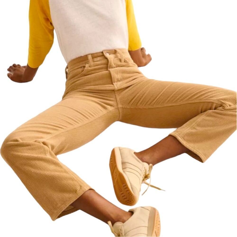 Denim Forum The Yoko High Rise Slim Leg Corduroy Jeans Tan/Brown Size 28 Granola